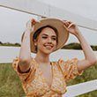 Woman wearing hat on summer season
