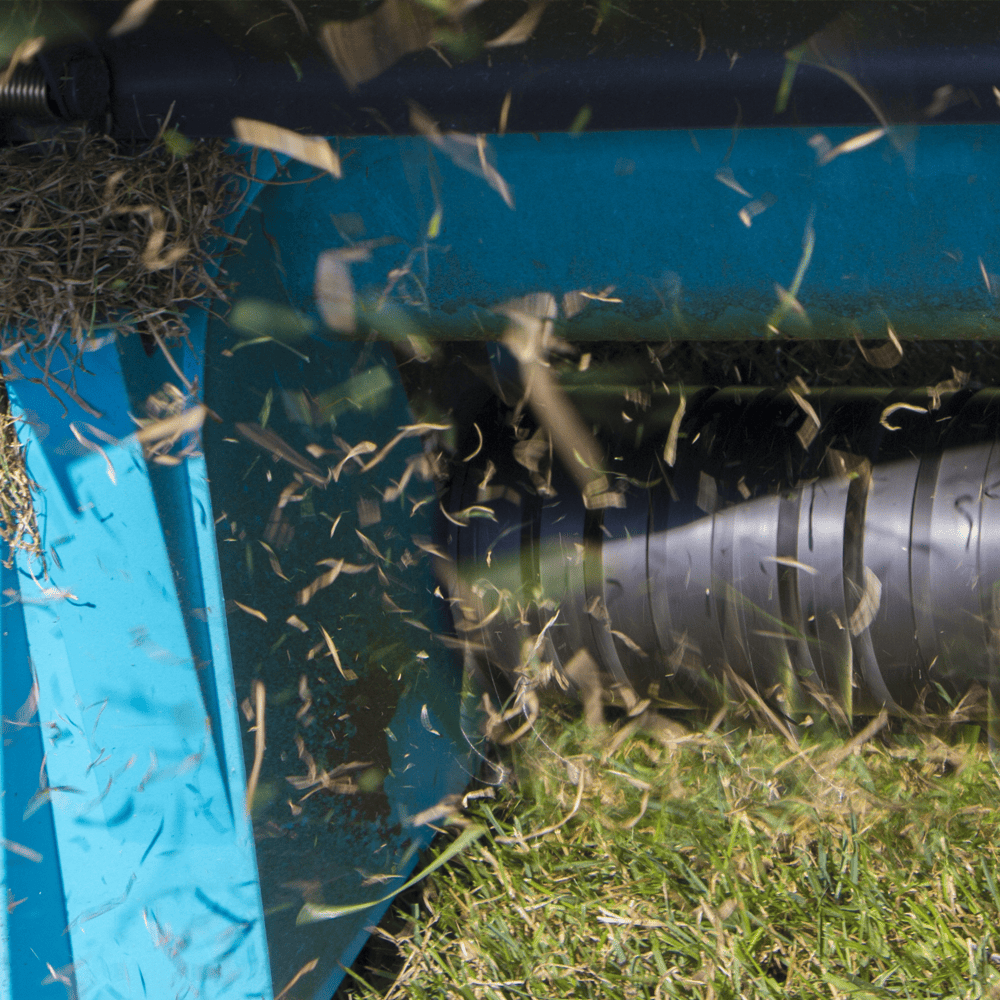 Lawn Aerating - Machine at work to aerate a lawn